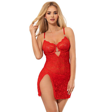 Babydoll in Pizzo Rosso Sublime S/M: Seduzione e Comfort Estremo